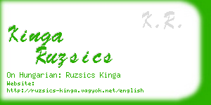 kinga ruzsics business card